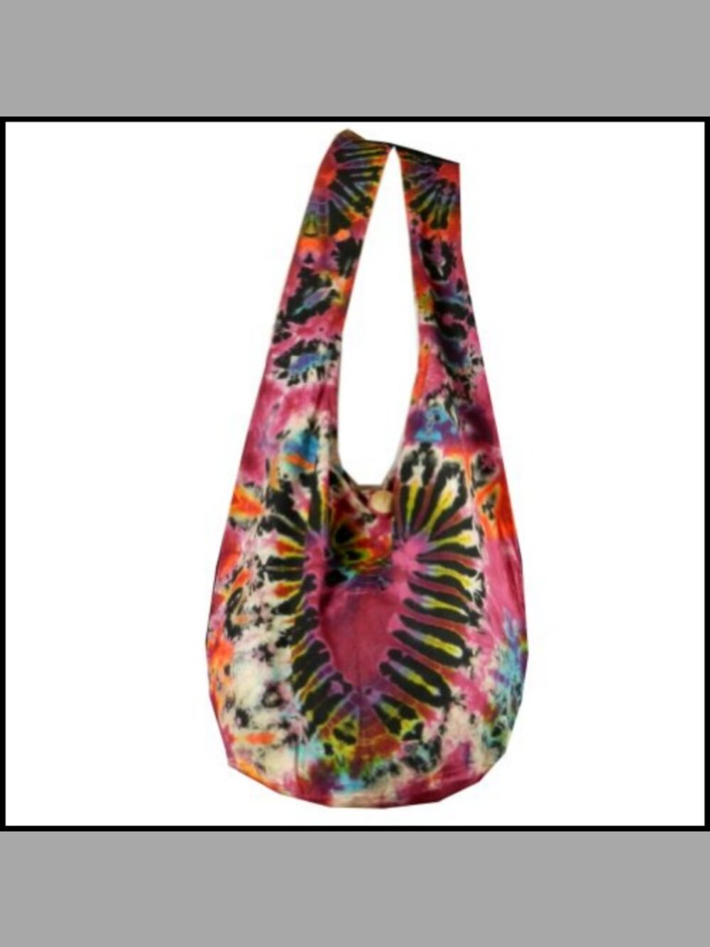 Handmade Tie Dye Cotton Sling Crossbody Hobo Bag Zip Everyday Purse